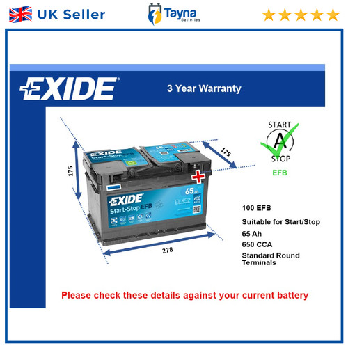 Efb battery fits ford fiesta - battery,