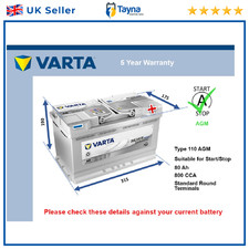 AGM Car Battery A6 Varta 110