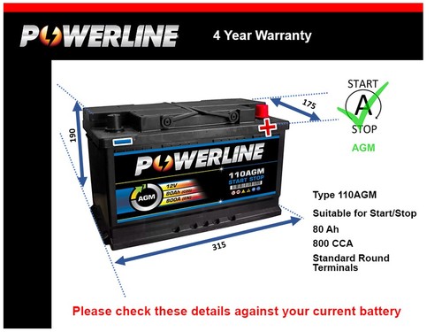 Agm battery fits vauxhall - fits,