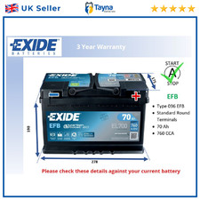 EFB Car Battery fits CITROEN