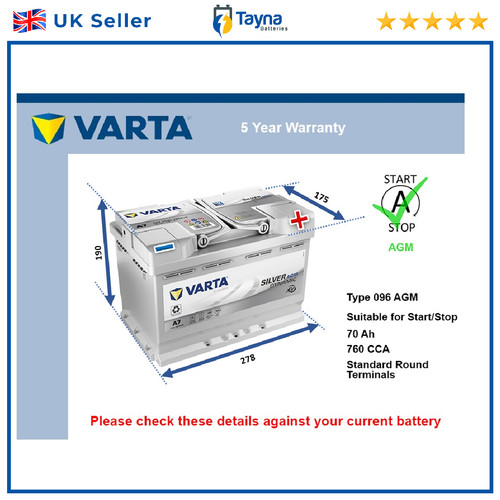 Agm car battery varta - agm, 096