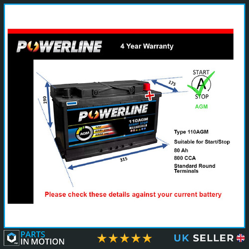 Agm car battery fits - car, mercedes