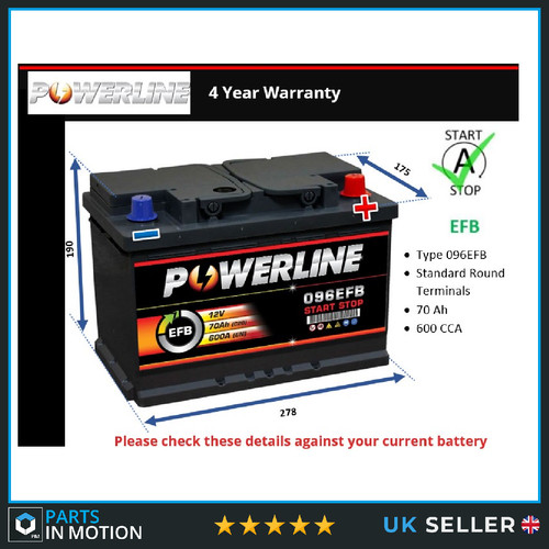 Efb car battery fits - car,
