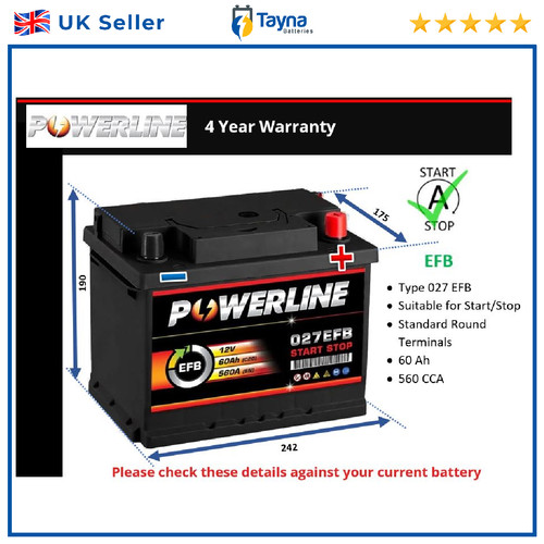 Efb car battery fits ford - car,