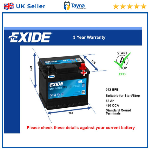 Efb car battery - efb, el550