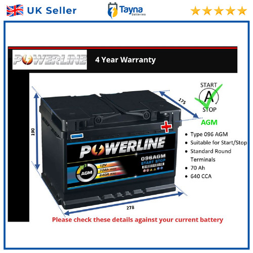 Agm battery fits mini - battery,